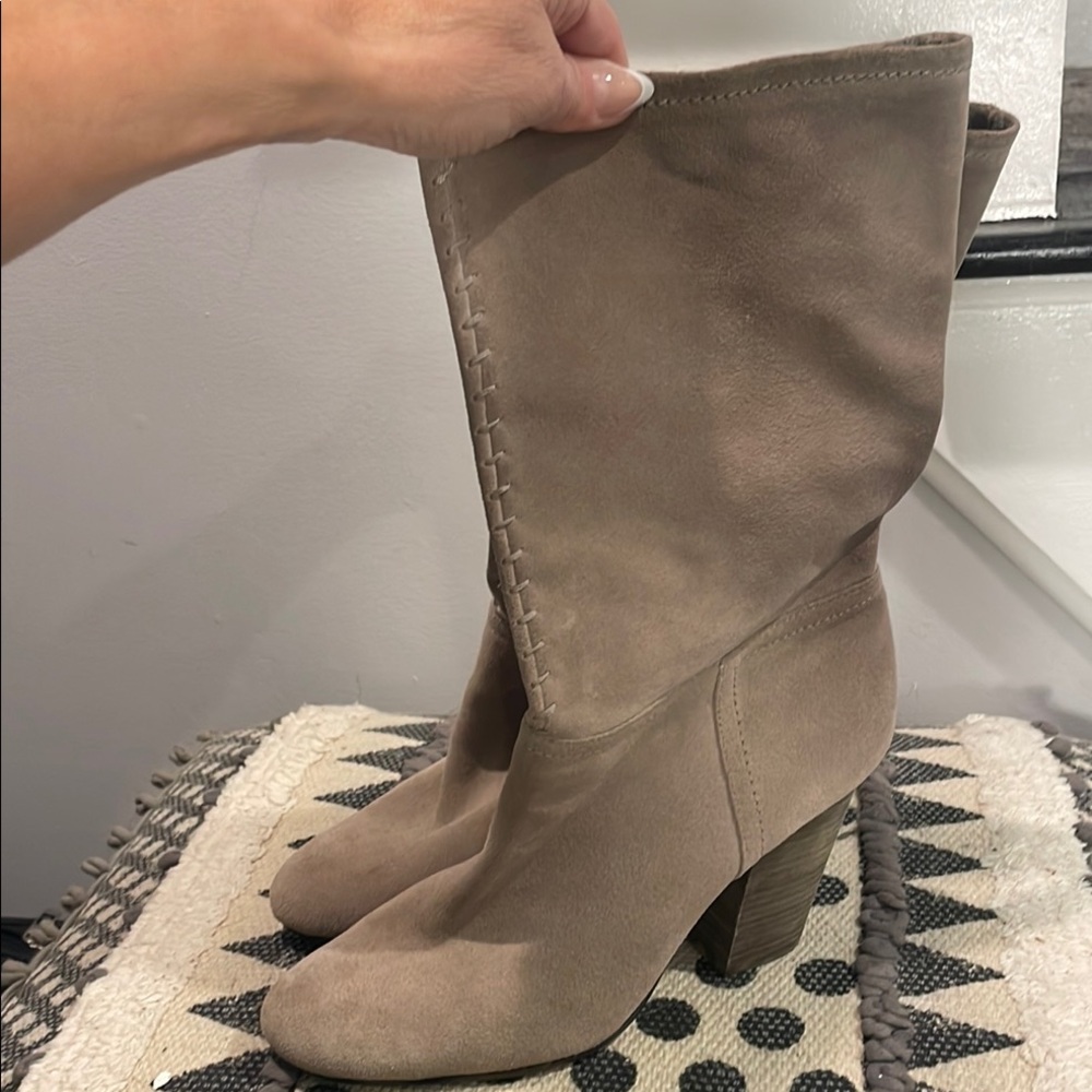 Nine West Taupe Heeled Boots